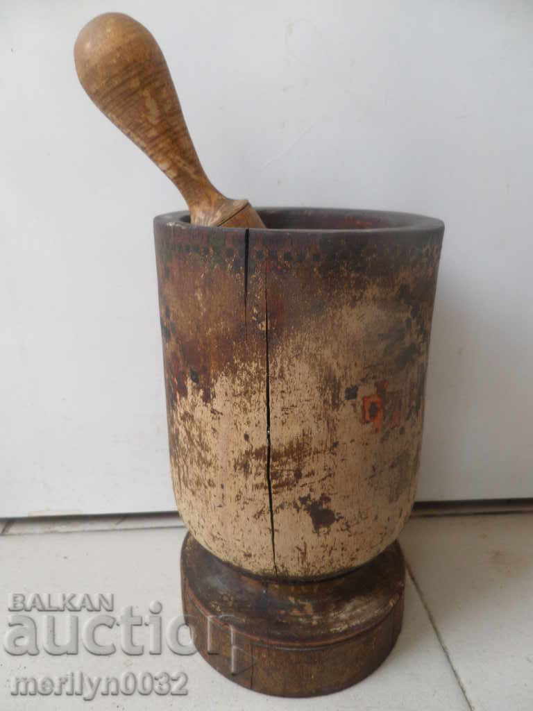 Wood mortar, hammer, mortar, wood, wood - 6 Wood mortar, hammer, mortar, wood, wood - 6