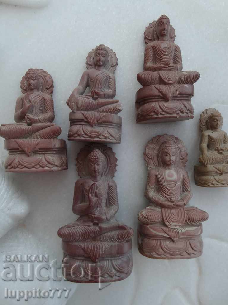 sculpture Buddha Buddhism miniatures 6 pieces lot