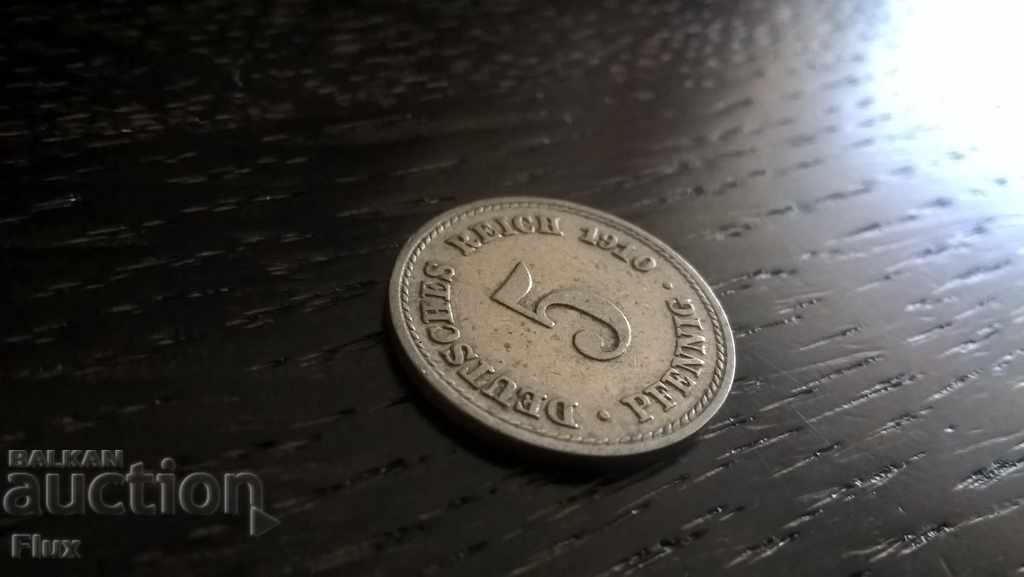 Ράιχ Coin - Γερμανία - 5 εκατοστά του μάρκου | 1910.? σειρά Α