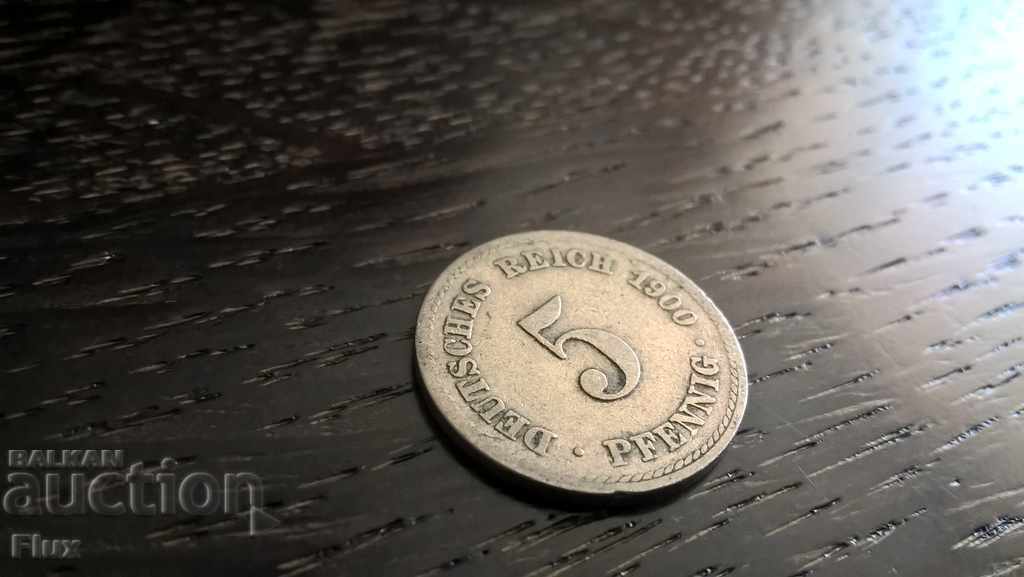 Райх монета - Германия - 5 пфенига | 1900г.; серия A