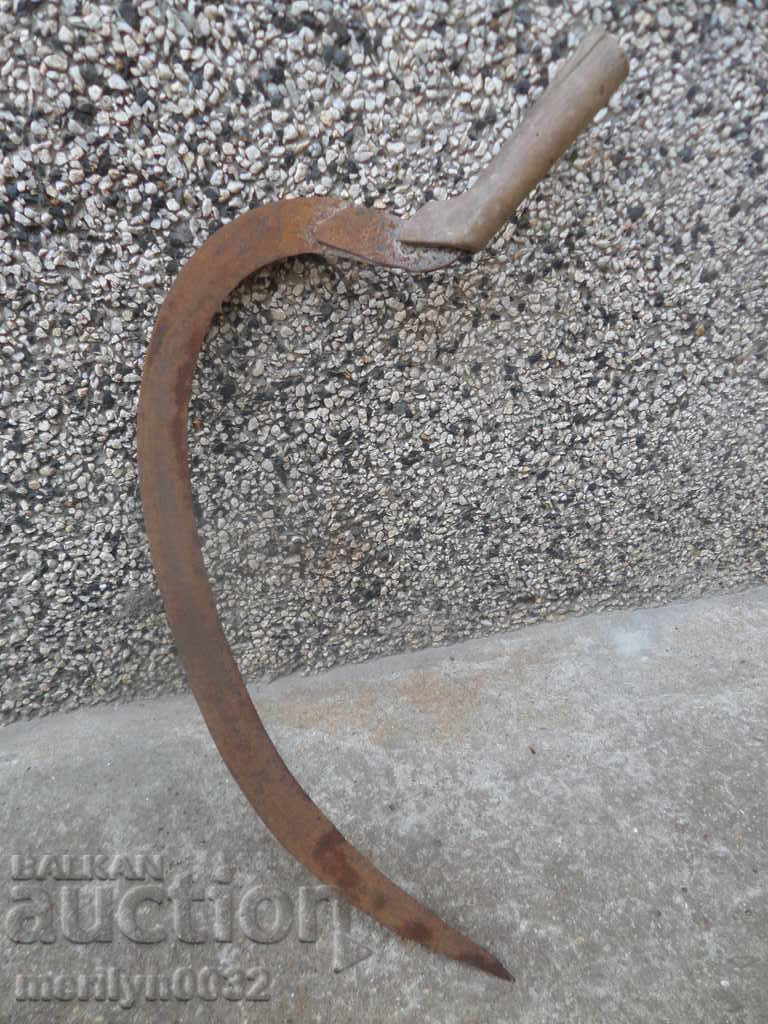 Old scythe sickle, blade, wrought iron - 6 Old scythe sickle, blade, wrought iron - 6