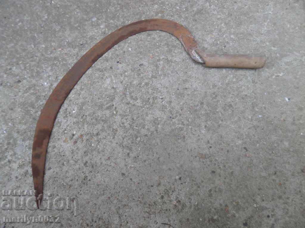 Old scythe sickle, blade, wrought iron - 7 Old scythe sickle, blade, wrought iron - 7