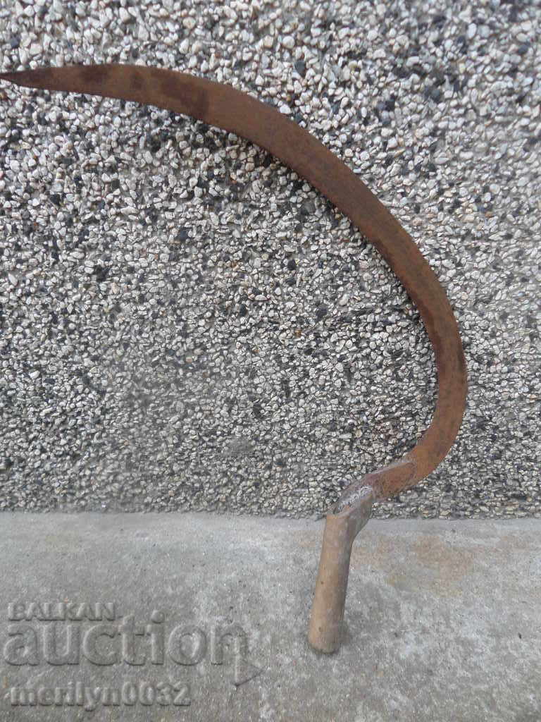 Old scythe sickle, blade, wrought iron Old scythe sickle, blade, wrought iron