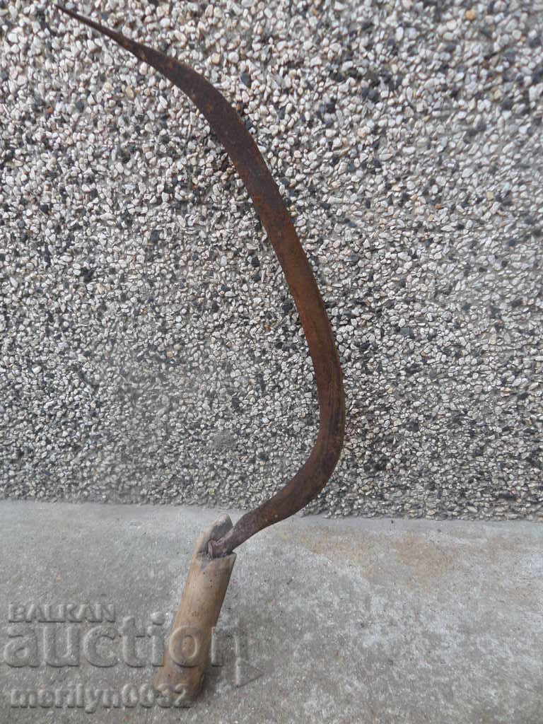 Old scythe sickle, blade, wrought iron with price 29.00 BGN | € 14.83