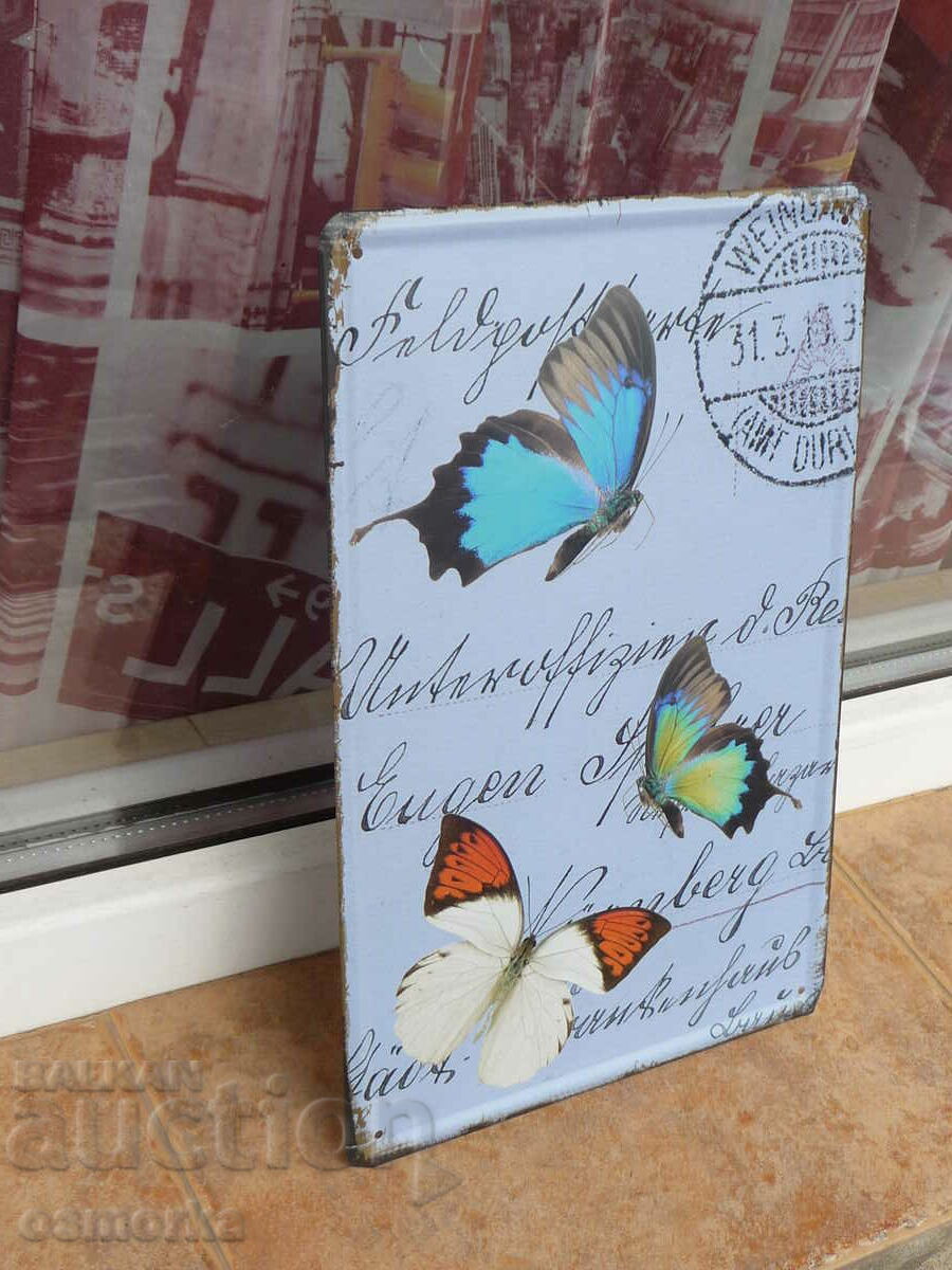 Metal plate butterflies colorful flying animals world butterflies with price 18.00 BGN | € 9.20
