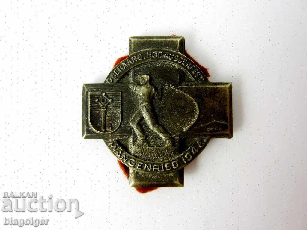 Auction  SPORTS FESTIVAL-1948-SWITZERLAND-OLD SIGN-HUGUENIN