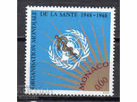 1968. Monaco. 20 de ani de la Organizația Mondială a Sănătății (W.H.O.).