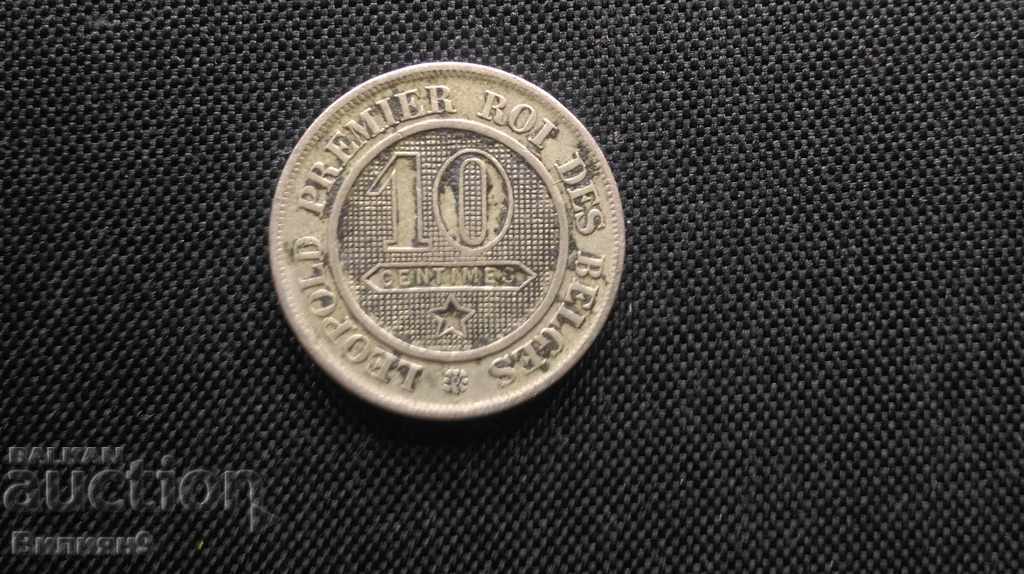 Belgium 10 centimes 1864 Excellent