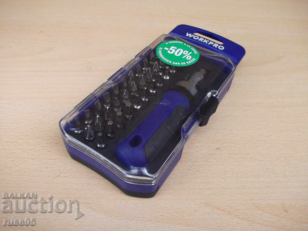 Auction Screwdriver "WORKPRO" with 37 pcs. nozzles Auction Screwdriver "WORKPRO" with 37 pcs. nozzles