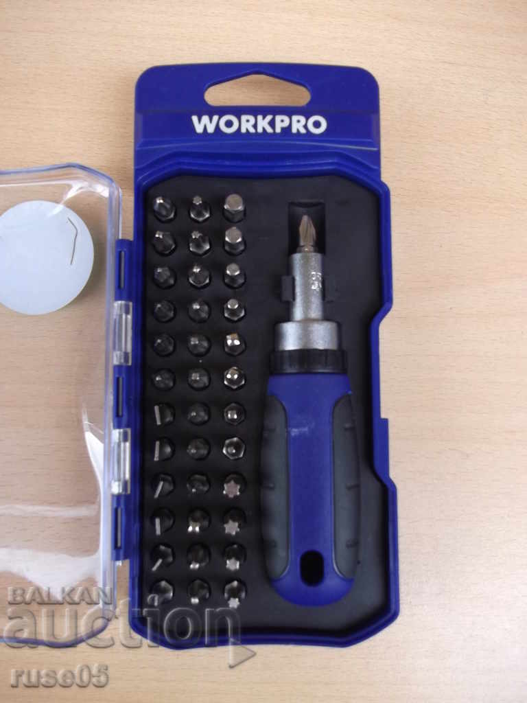 Screwdriver "WORKPRO" with 37 pcs. nozzles