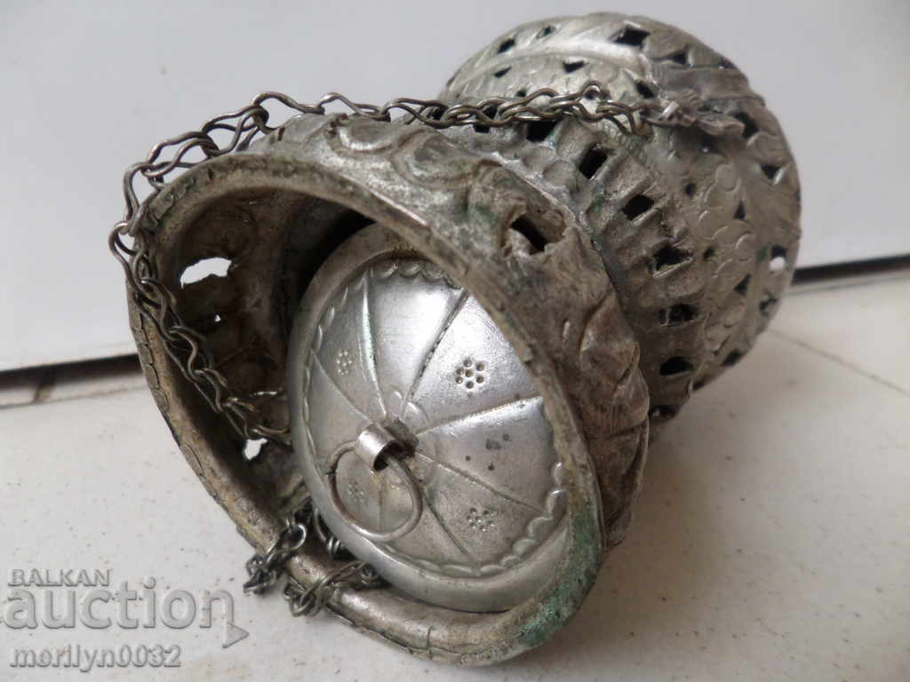 Ασημένιο φωτιστικό Αναγέννησης Σταυρός ασημί 184 γραμμαρίων - 5