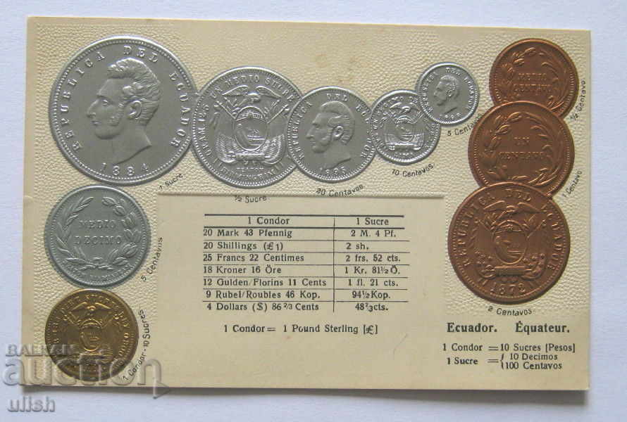 Walter Erhard ECUADOR coin currency converter card