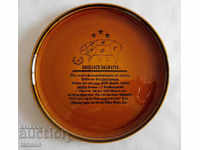 An old German ceramic dish with a goulash recipe