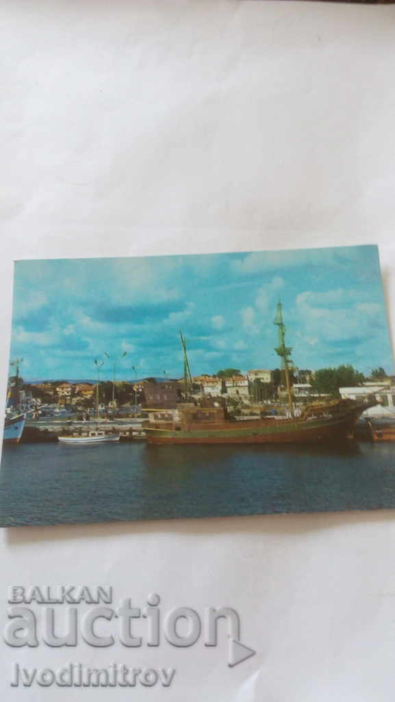 Пощенска картичка Несебър Пристанището 1987