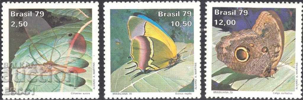 Καθαρές μάρκες Πανίδα εντόμων Πεταλούδες 1979 από τη Βραζιλία