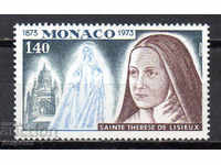 1973. Monaco. 100 years since the birth of St. Theresa of Lisio.