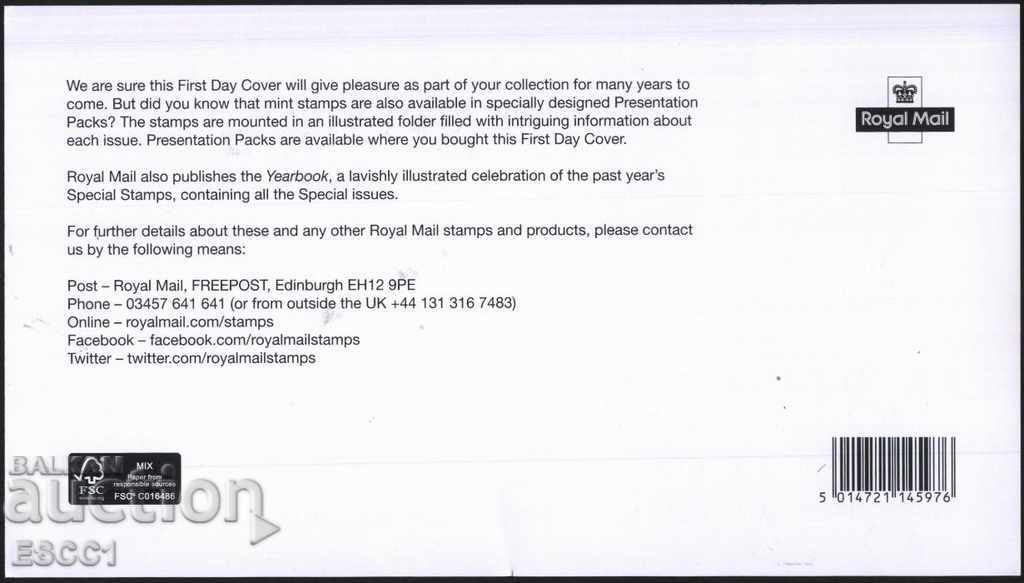 Auction Dwarf envelope Daddy Army TV 2018 from Great Britain Auction Dwarf envelope Daddy Army TV 2018 from Great Britain