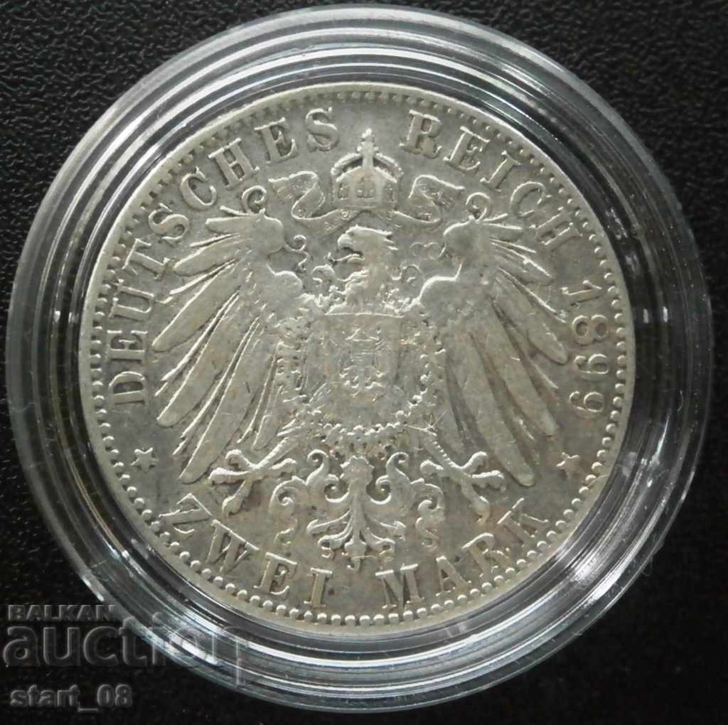 Германия 2 марки 1899 Баден