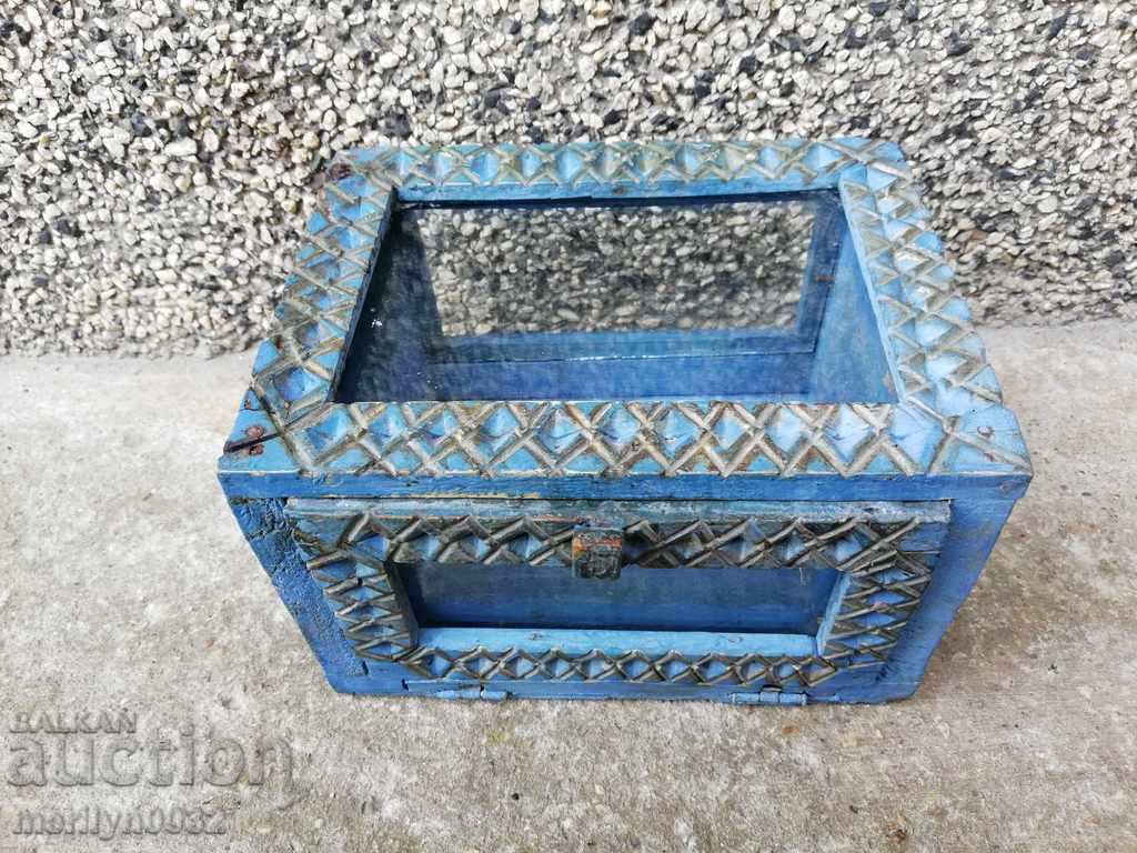 An old box of shepherd carving a clock case - 6