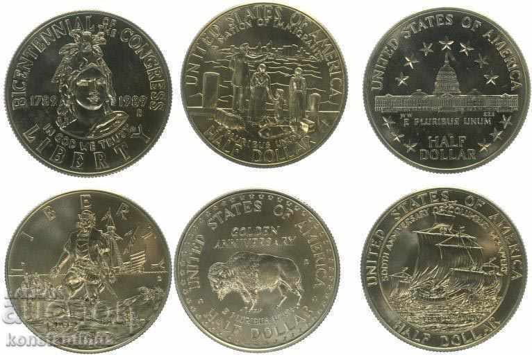 Statele Unite ale Americii 4 x ½ Dollar 1986 - 1992 UNC cu preț € 51.13 | 100.00 BGN