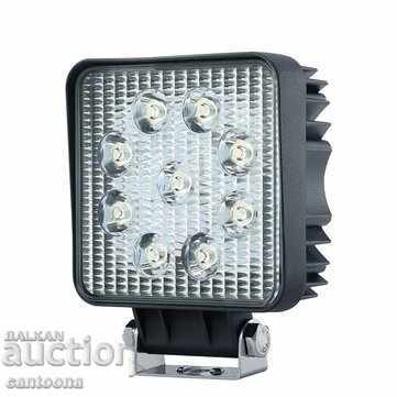 LED daylight, waterproof, 10-30V, 27W - square