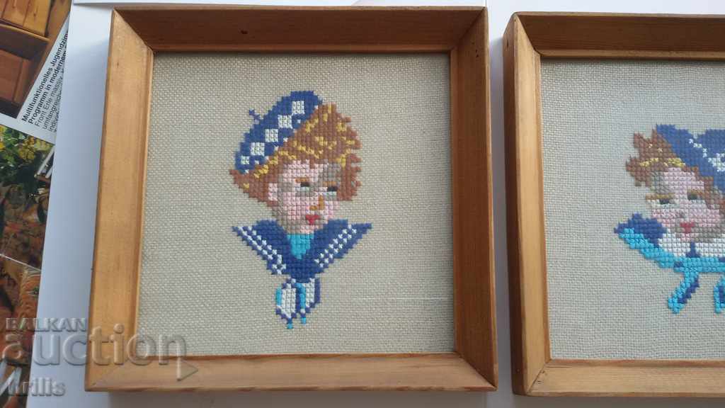 2 beautiful tapestries - sailors, a boy and a girl - 5 2 beautiful tapestries - sailors, a boy and a girl - 5