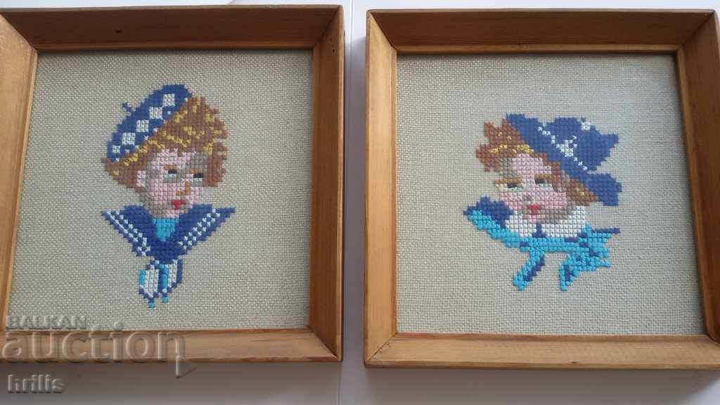 2 beautiful tapestries - sailors, boy and girl