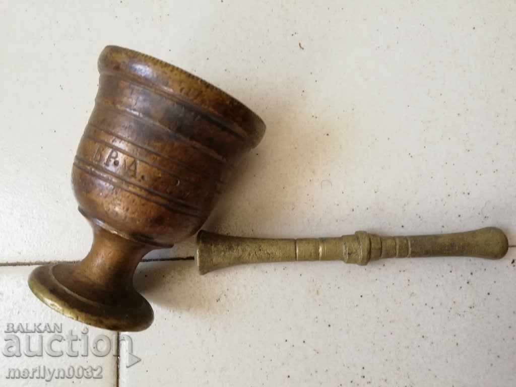 Auction Old bronze mortar, pestle, mortar Auction Old bronze mortar, pestle, mortar