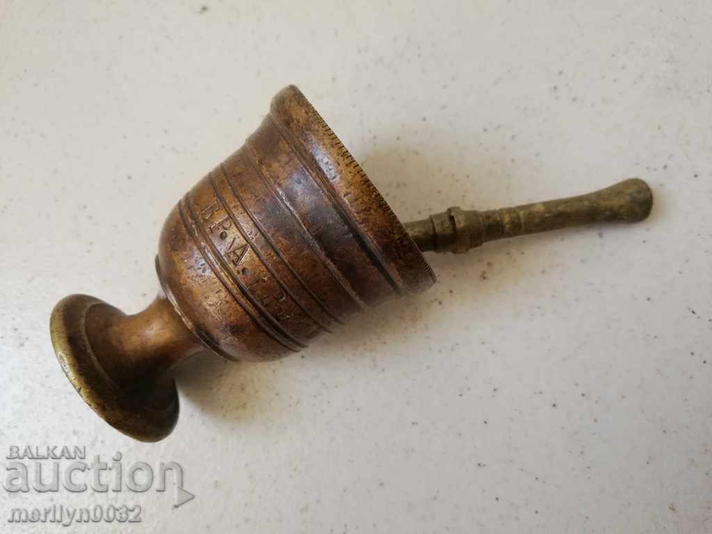 Old bronze mortar, pestle, mortar - 7 Old bronze mortar, pestle, mortar - 7