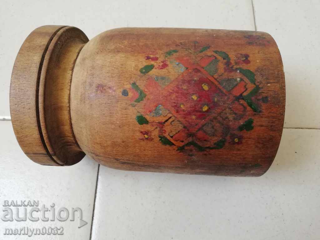 Old wooden mortar, hammer, mortar - 6