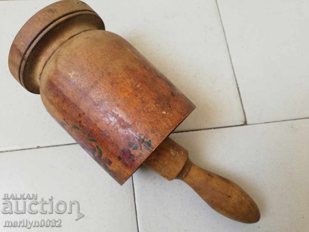 Old wooden mortar, hammer, mortar - 7