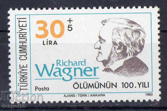 1983. Turkey. 100 years since the death of Richard Wagner, composer