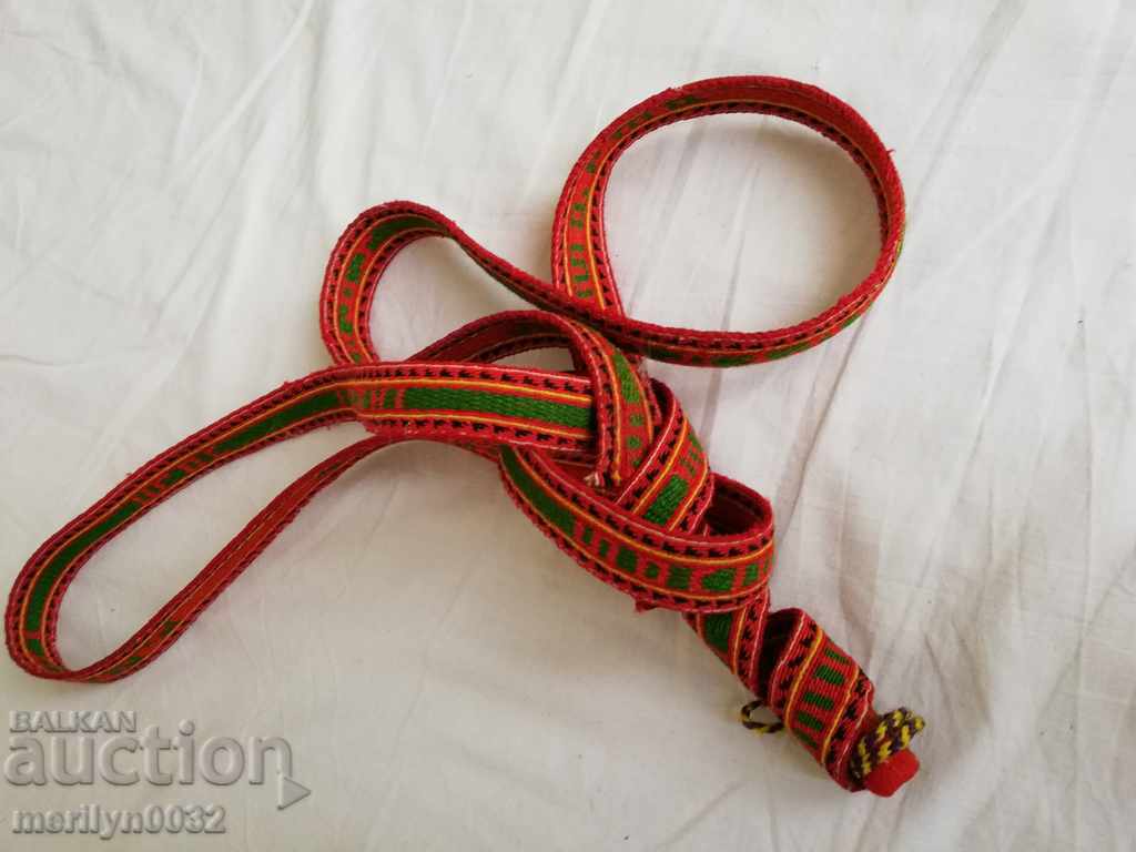 Old hand-woven sash sash belt costume - 6