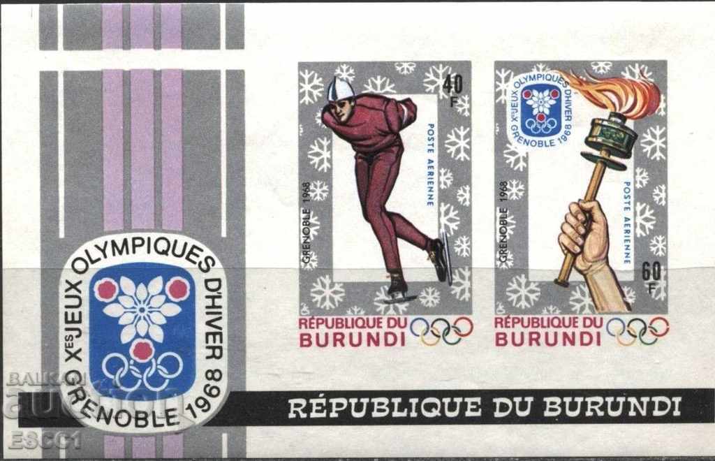 Чист блок неназъбен Олимпийски Игри Гренобъл 1968 от Бурунди