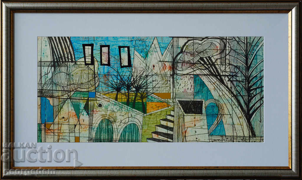 "Imaginary landscape" - oil, cardboard