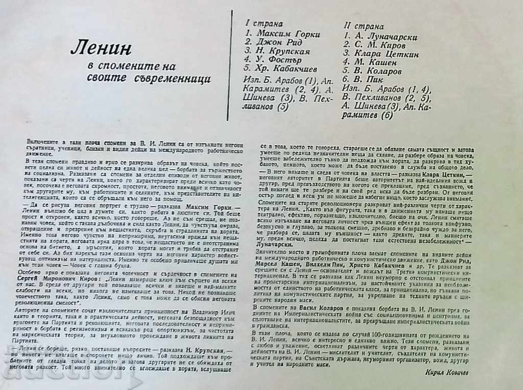 Delivery of Plates / Plate - Lenin in the memories of his contemporaries Delivery of Plates / Plate - Lenin in the memories of his contemporaries