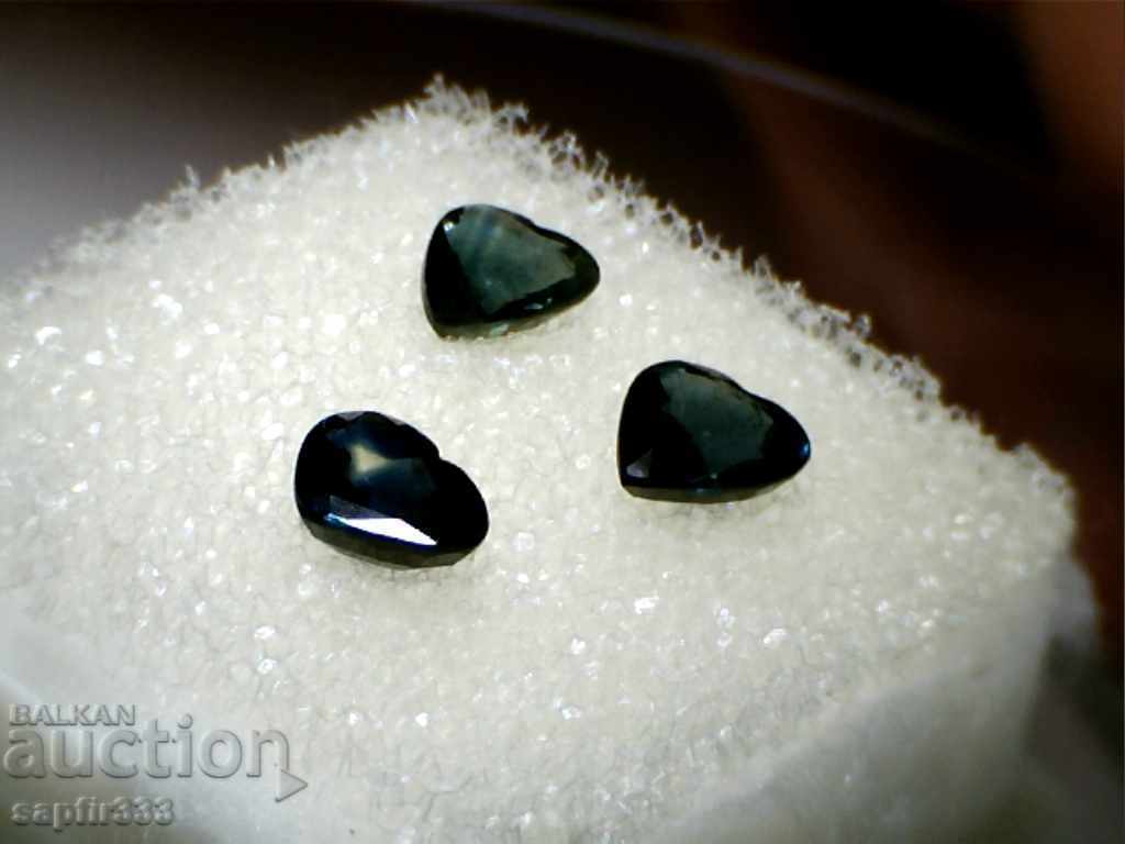 DIVINE HEARTS SAPPHIRES NATURAL, BLUE - GREEN - 7 DIVINE HEARTS SAPPHIRES NATURAL, BLUE - GREEN - 7