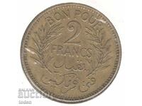 Tunisia-2 Franci-1360 (1941)-KM# 248-Camere de Comert