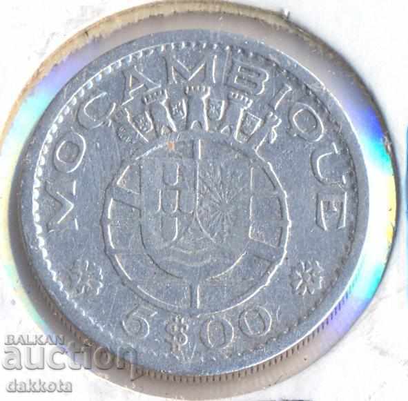 Mozambic 5 peso 1960, argint