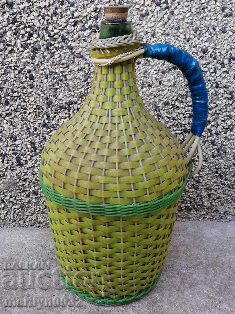 Old glass bottle damajana bash wine bottle brandy vessel with price 61.00 BGN | € 31.19 Old glass bottle damajana bash wine bottle brandy vessel with price 61.00 BGN | € 31.19