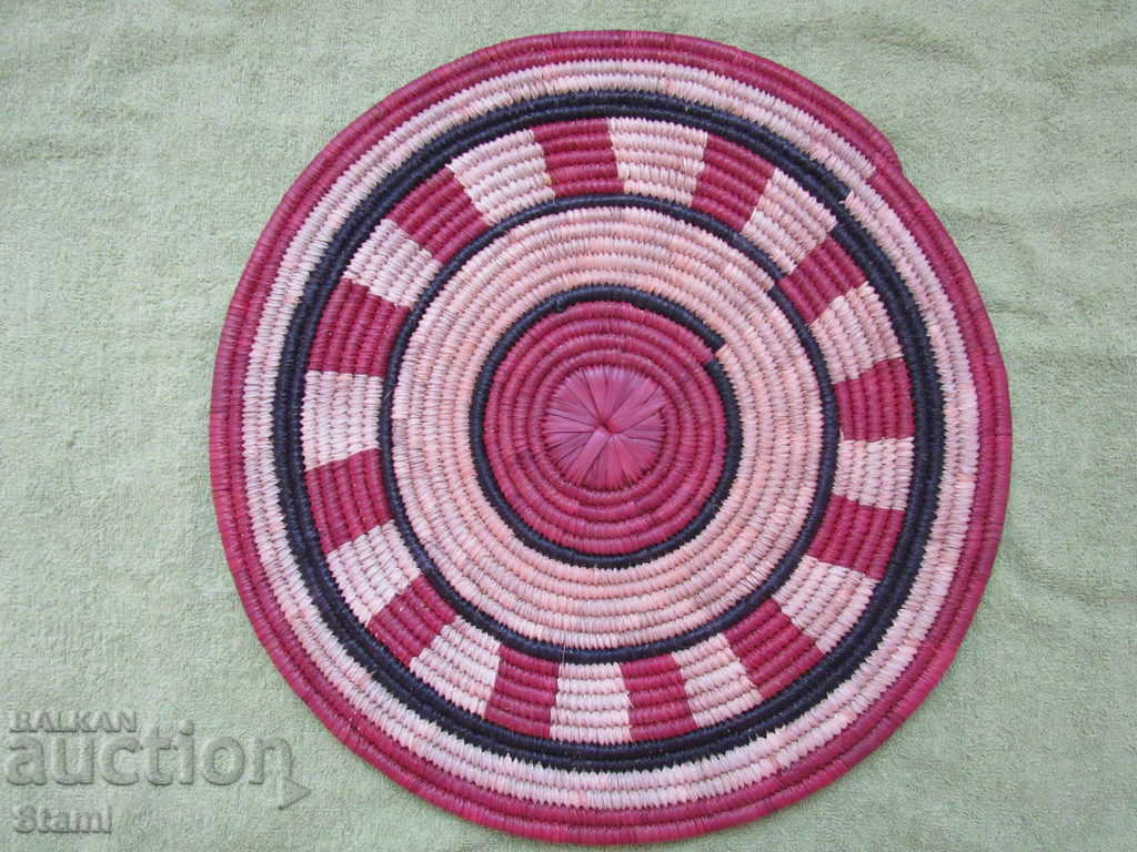 Hand-knit decorative pad from raffia, Africa