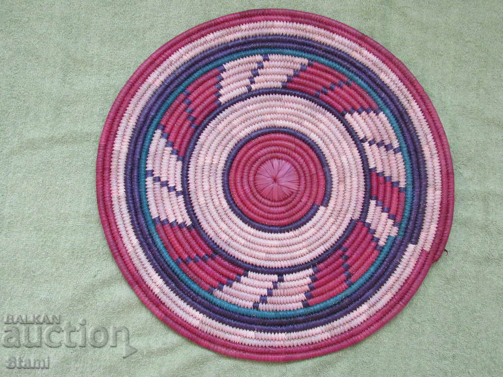 Hand-woven decorative raffia pad, Africa-4 with price 33.00 BGN | € 16.87 Hand-woven decorative raffia pad, Africa-4 with price 33.00 BGN | € 16.87