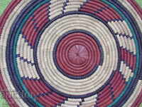 Hand-woven decorative raffia pad, Africa-4