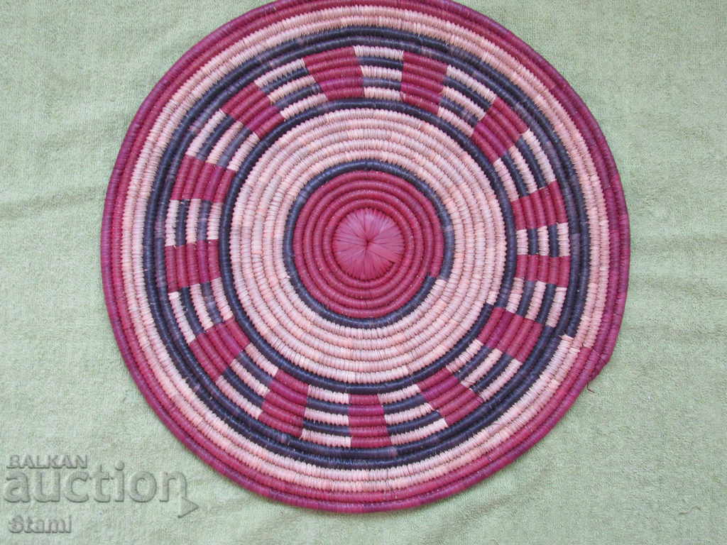 Hand-woven decorative raffia pad, Africa-5 with price 33.00 BGN | € 16.87 Hand-woven decorative raffia pad, Africa-5 with price 33.00 BGN | € 16.87