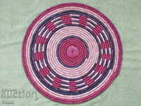 Hand-woven decorative raffia pad, Africa-5
