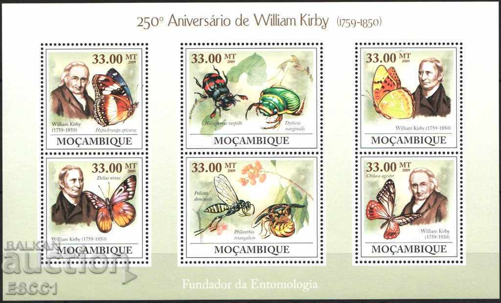 Чисти марки Фауна Насекоми Пеперуди Пчела  2009 от Мозамбик