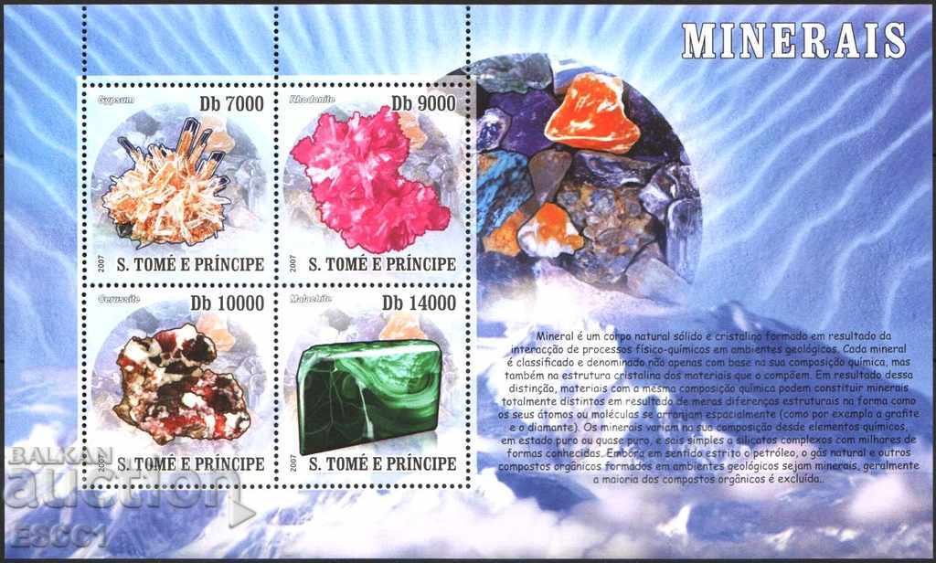 Чист блок Минерали  2007 от Сан Томе и Принсипи