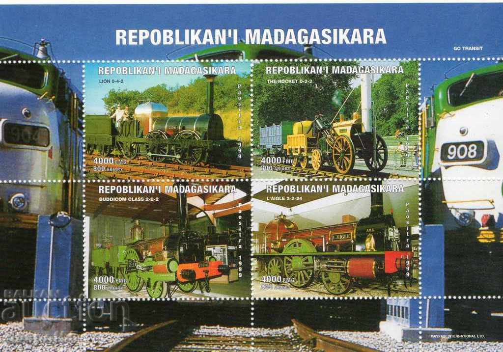 1999. Μαδαγασκάρη. Σιδηροδρομικές μεταφορές - ατμομηχανές. Αποκλεισμός.