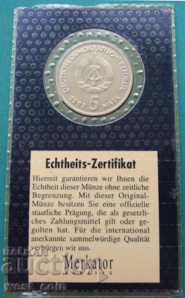 GDR 5 Mapk 1987 UNC with price € 5.62 | 10.99 BGN