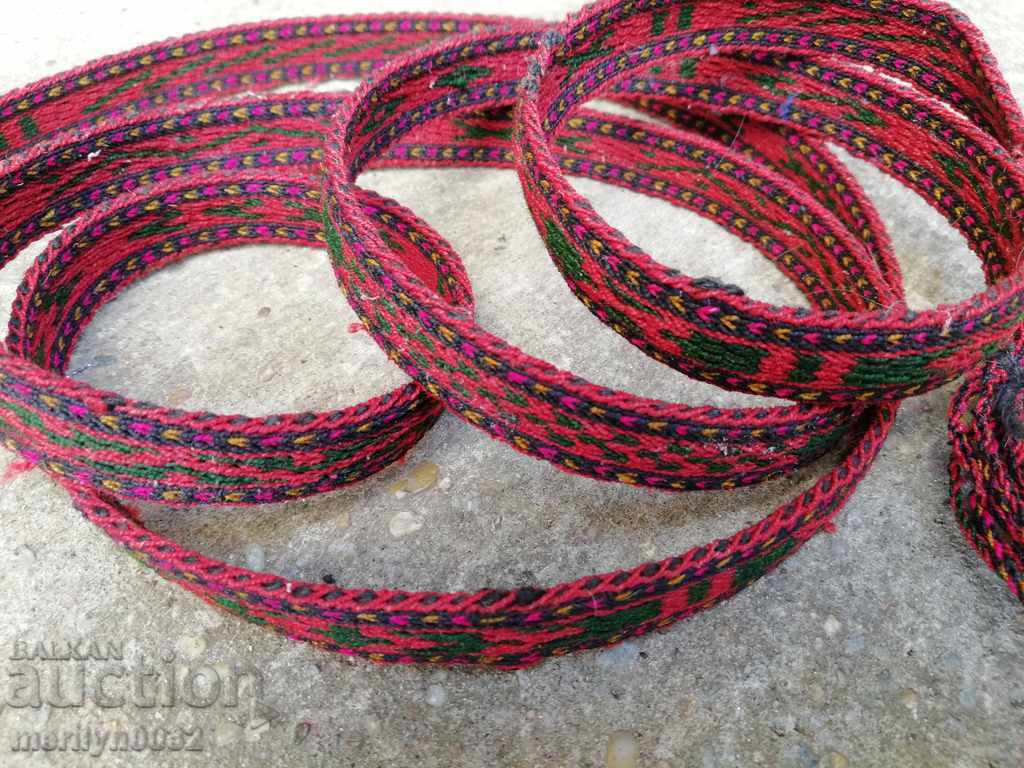 Old hand-woven sash sash belt costume - 5